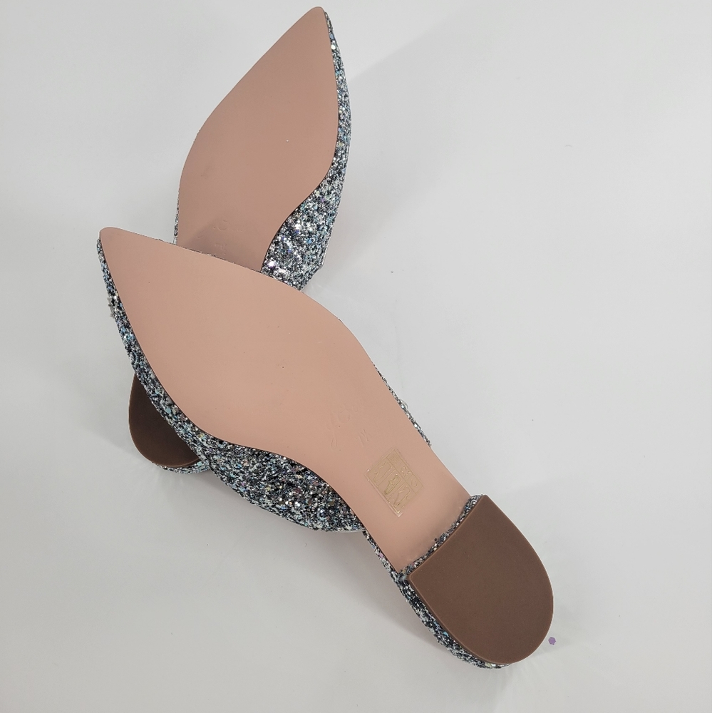 J. Crew Glittery Silver Flats with Strap - Picture 6 of 6